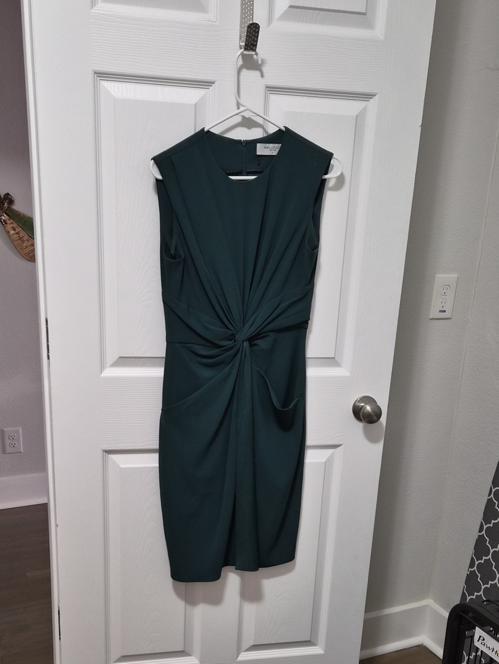 MM. LaFleur Emerald Green Twist-Front Midi Dress